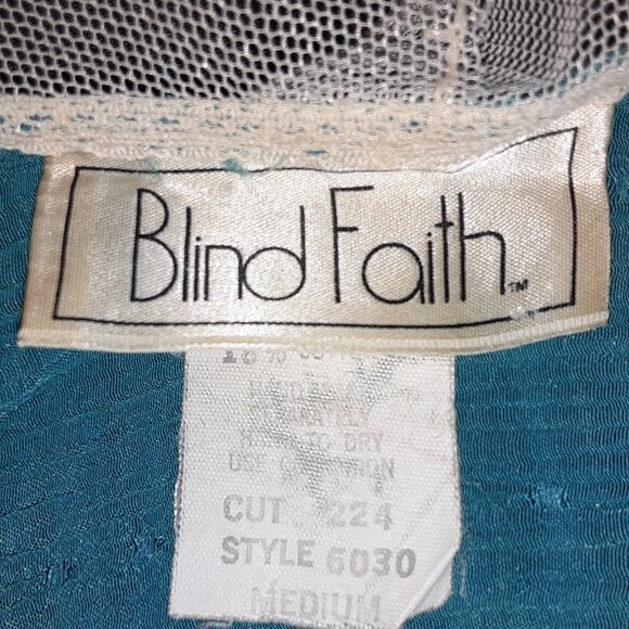 1980 Lace Collar w/Bow * Teal Green * Short Sleeve Silky Blouse * Vintage * EUC - Picture 4 of 5